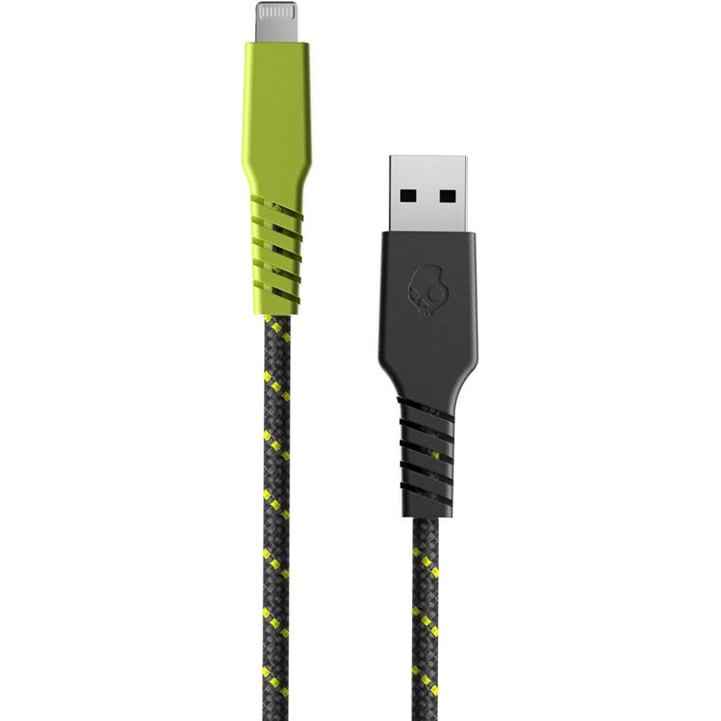 Skullcandy Line+ USB-A to Lightning Braided 6ft Charging Cable - Chill Gray/Yellow