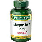 Nature's Bounty Magnesium 500mg for Bone & Muscle Health, 200 Tablets