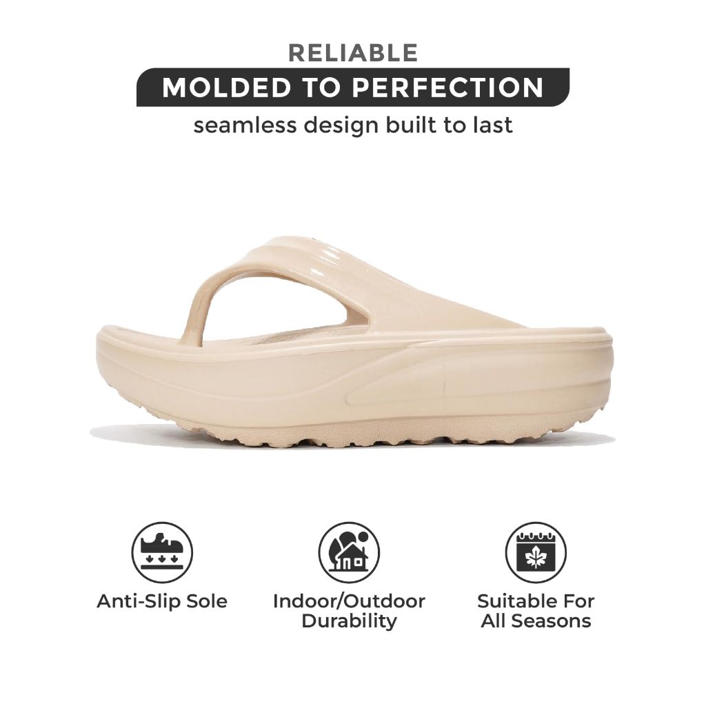Project Cloud Flip Flops for Women Footwear, Abra, BEIG - size 10