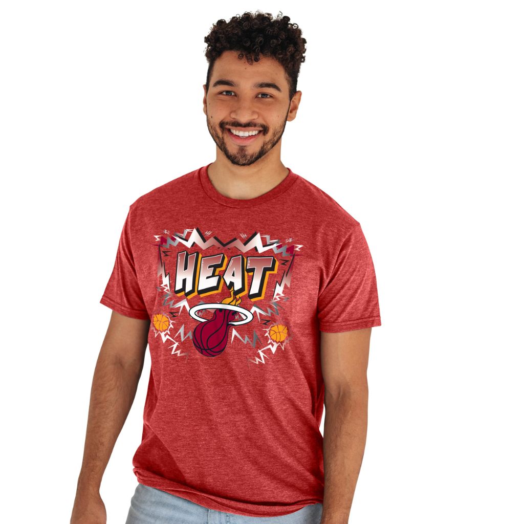Miami Heat NBA Officially Licensed T-Shirt Heathered Team Color Basketball, XX-Large