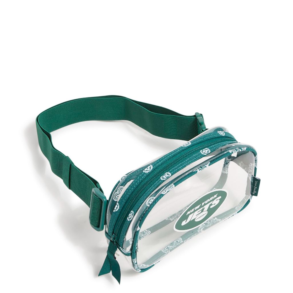 Vera Bradley Women's Clear NFL Small Belt Bag, NYJ on Gotham Green/White bandana, One Size