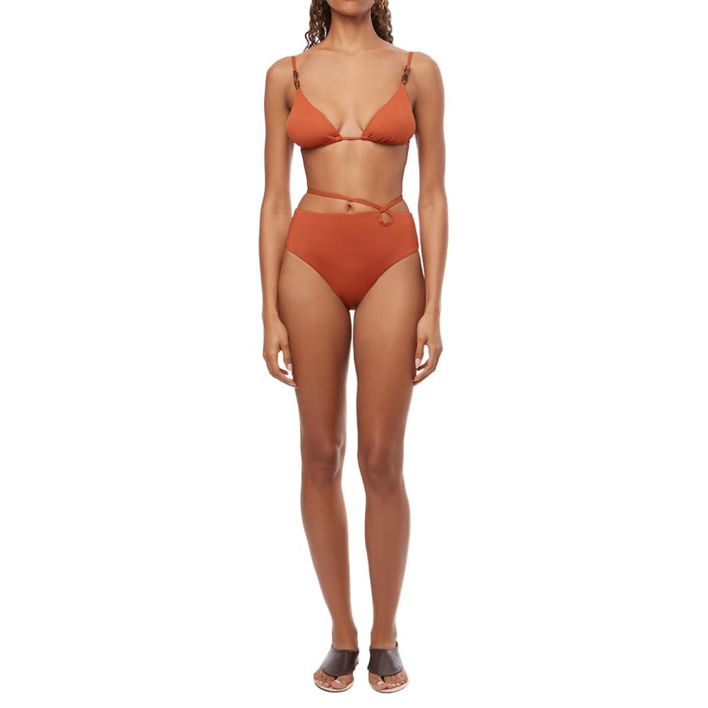WEWOREWHAT Strappy Tie Bottom, Solid Sahara - size M