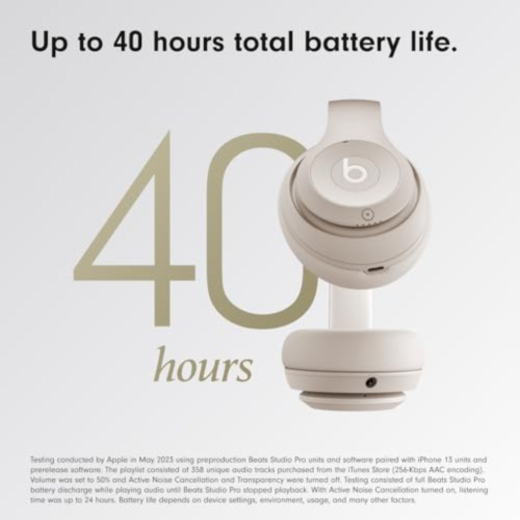 Beats Studio Pro Wireless Bluetooth Noise Cancelling Headphones - Sandstone