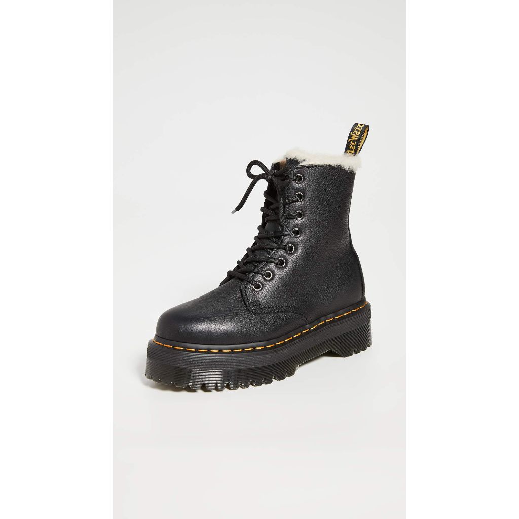 Dr. Martens Women's Jadon FL 8 Eye Boots, Black, 7 Medium US