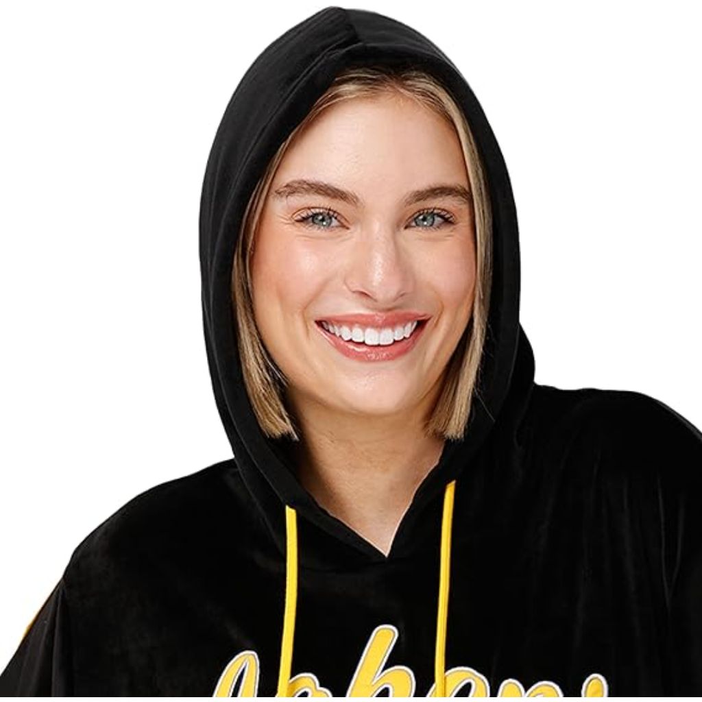 FOCO Women's Officially Licensed NBA Team Logo Fashion Velour Hooded Sweatshirt - LA Lakers, Size Large