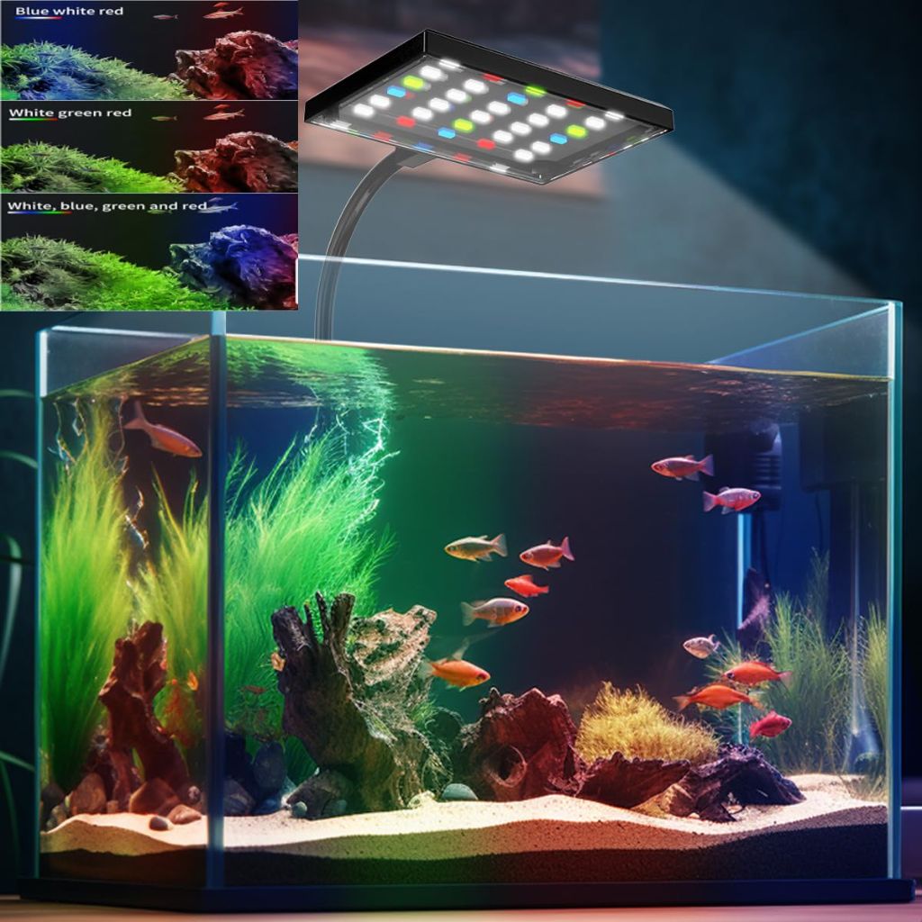 LONDAFISH Aquarium Light Clip on Dimmable, Adjustable 360° Flexible Arm  (14W,42LEDs)