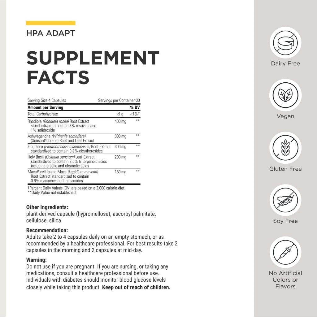 Integrative Therapeutics HPA Adapt Adaptogenic Supplement for Stress Support - 120 Capsules