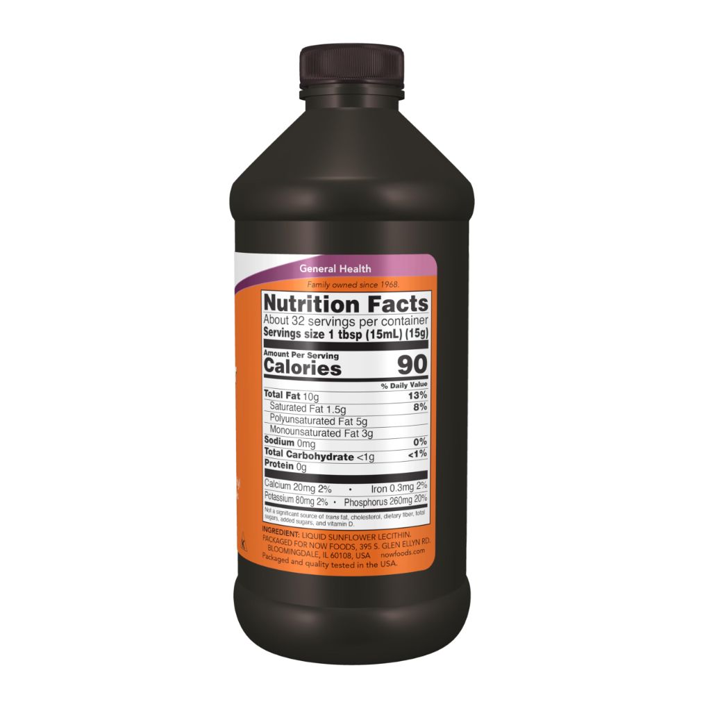 NOW Supplements, Sunflower Lecithin, Liquid, 16-Ounce