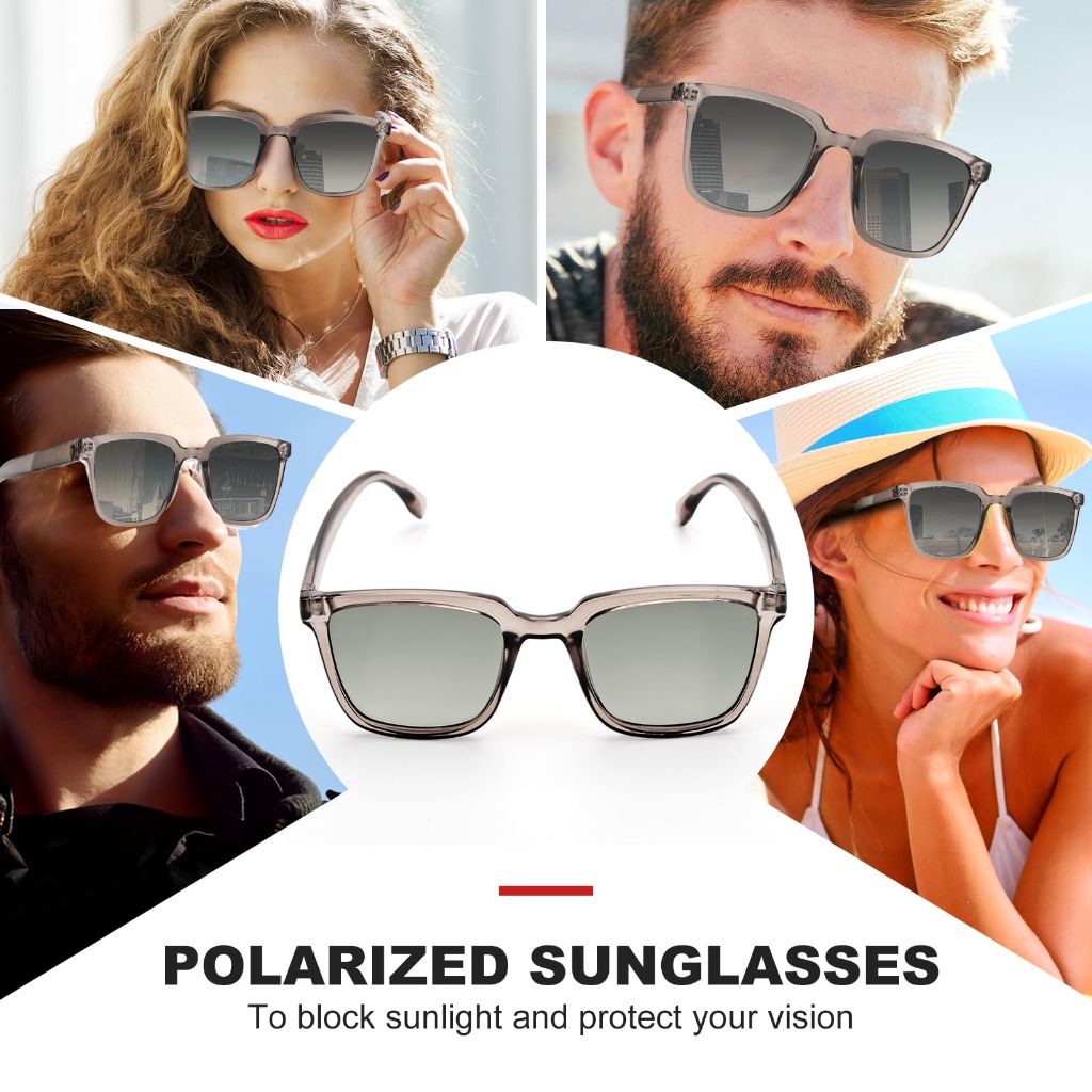 YOLEZI Polarized Sunglasses with UV400 Protection,Classic Retro Design for Men and Women,Fashion Eyewears for Driving (Dark brown)
