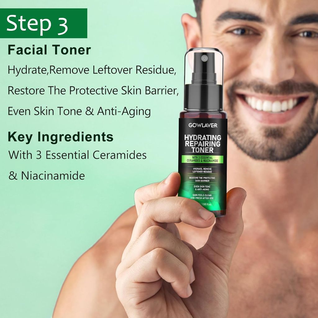 GOWLAVER Men’s Skincare Set – Hydrating, Moisturizing Face Care Routine for All Skin Types