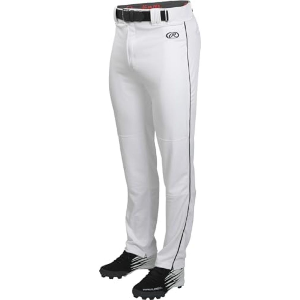 Rawlings | Men’s Semi-Relaxed Full Length Baseball Pants | Piped | Adult Large