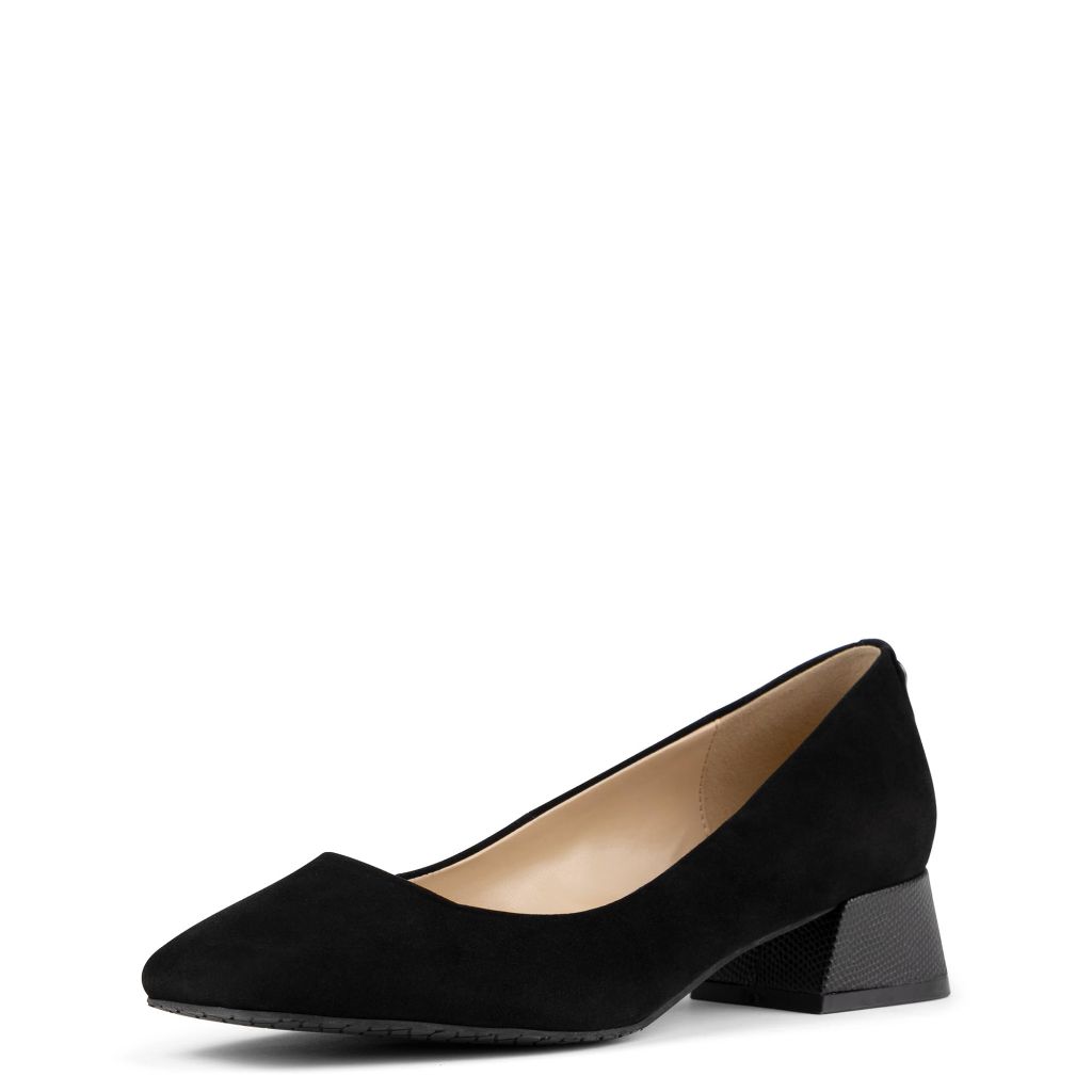 NYDJ Womens Teddie Suede Mid Heel Pump, Black, Size 11