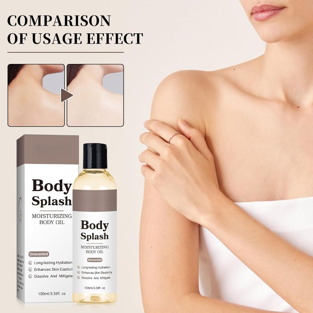 Moisturizing Body Oil – Unscented Hydration Formula with Chamomile, Damask Rose & Vetiver Grass – Nourishing Skin Care for Lasting Moisture & Soft, Smooth Skin – 100ml / 3.38 fl oz