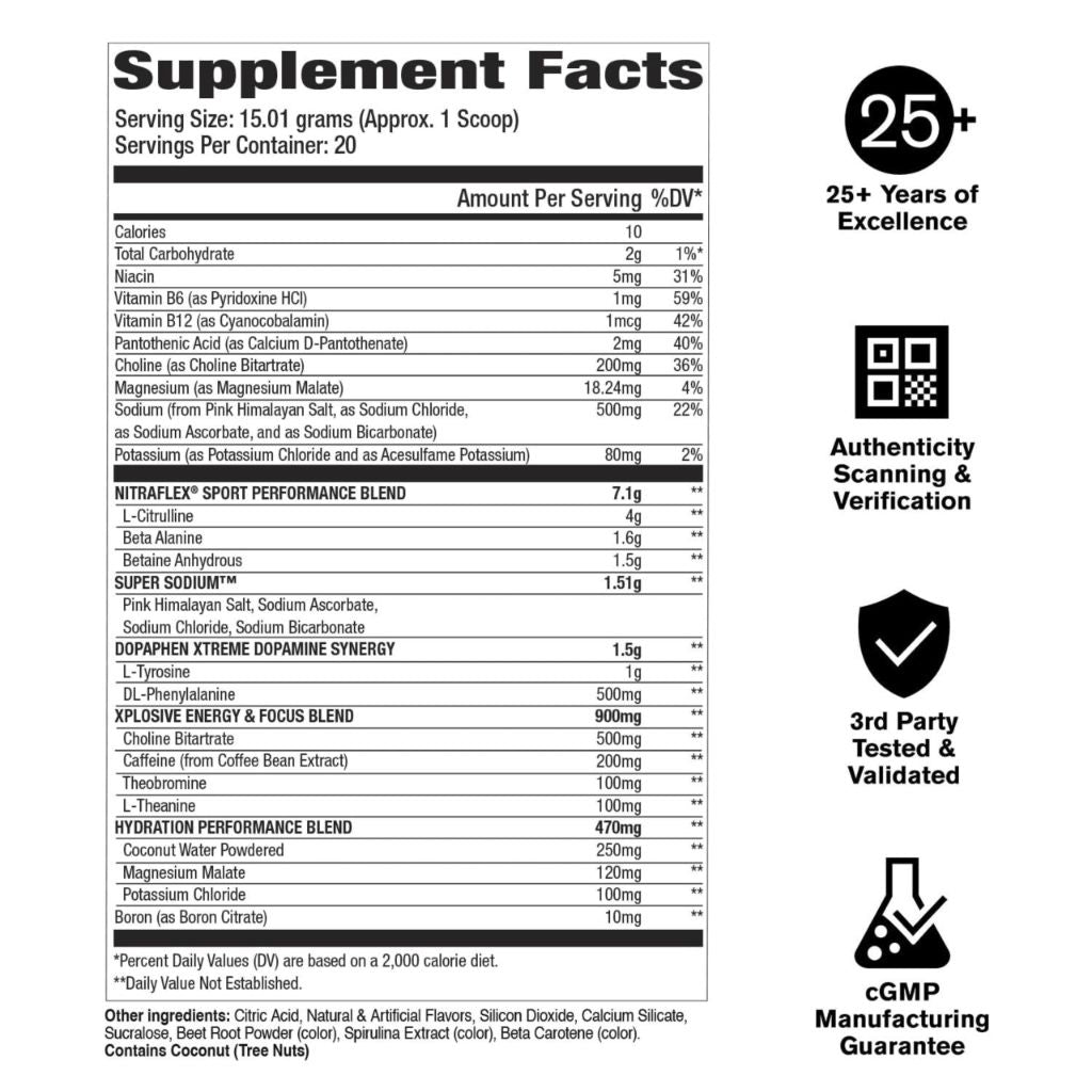 Nitraflex Sport Grape Cotton Candy Pre-Workout Powder - 20 Servings