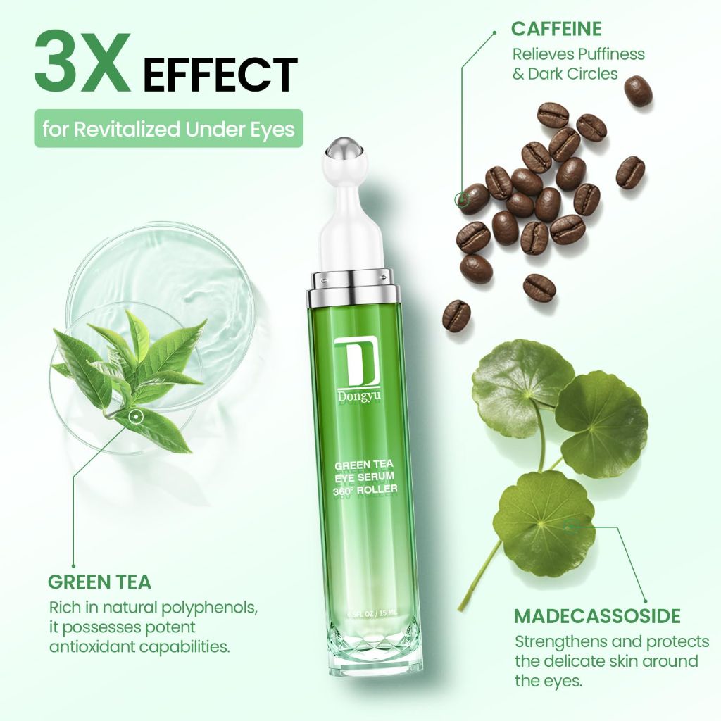 Dongyu Caffeine Eye Cream for Dark Circles, 0.5 fl. oz (Light Green)