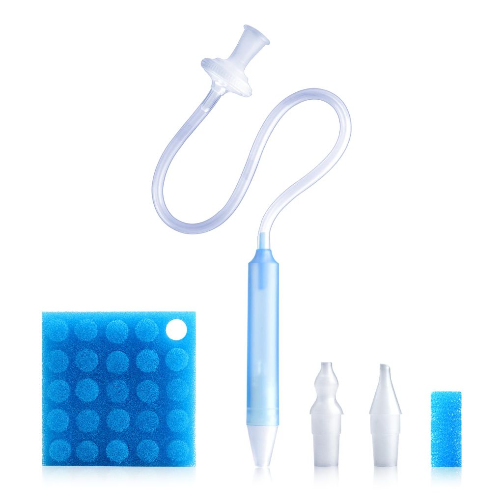Baby Nasal Aspirator with 25 Hygiene Filters, Soft Silicone Tips Nose Cleaning Tweezer for Infants and Toddlers