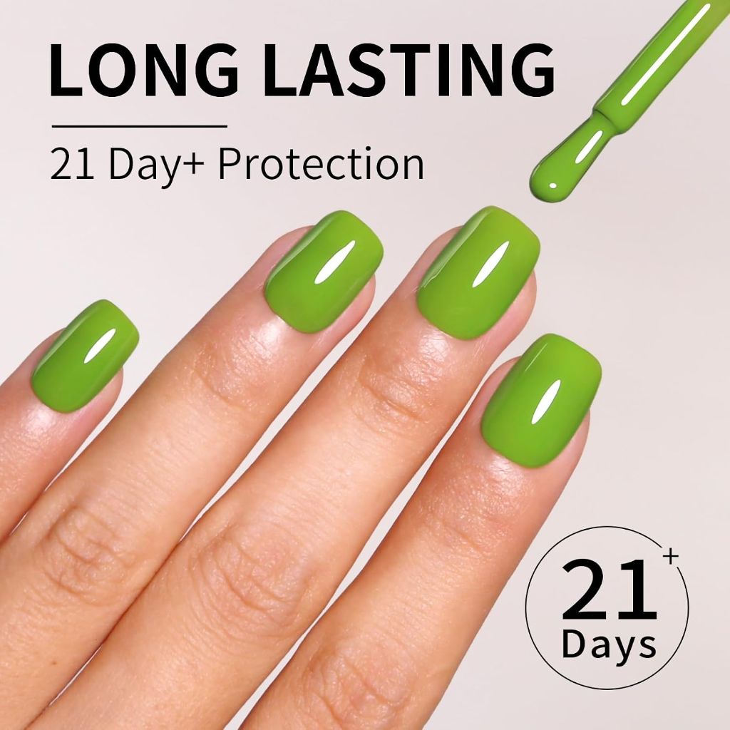 FIREDEEP - Brilliant Green Gel Nail Polish, 0.54 Fl Oz | Olive Green