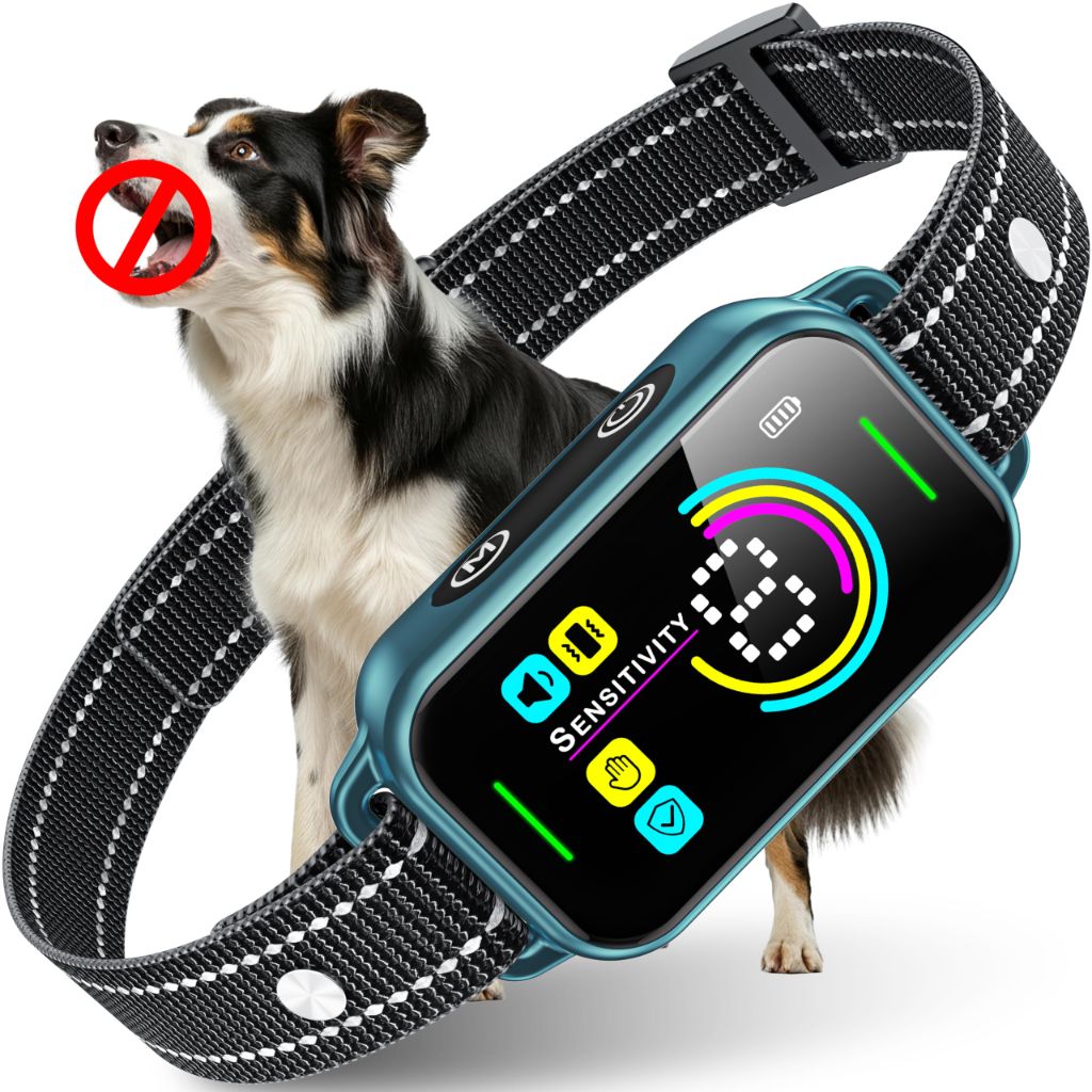DINJOO Smart Bark Collar - Rechargeable Training Collar for Dogs(Blue)