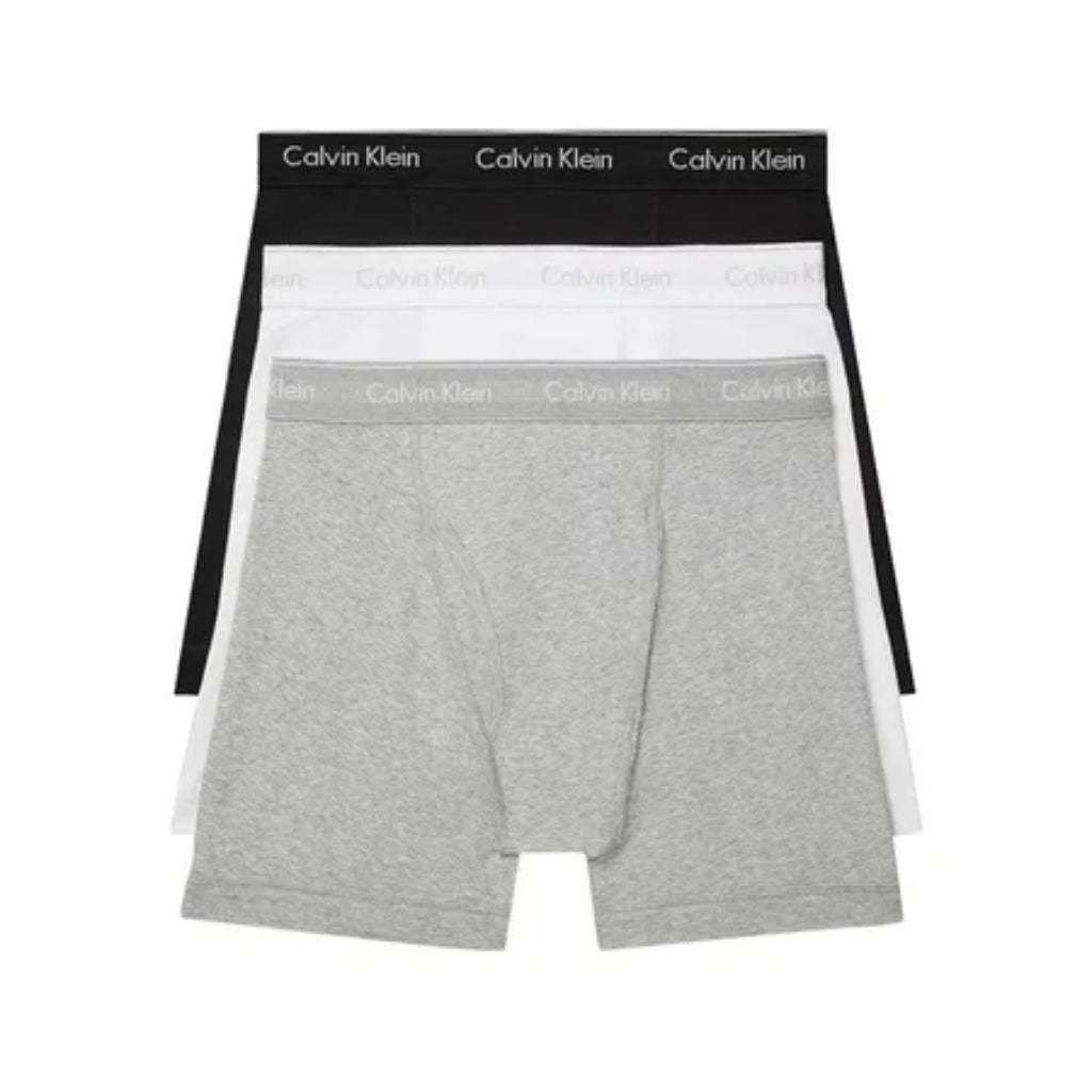 Calvin Klein 3 Pairs Cotton Classic Mens Boxer Briefs Size M  Color: White/Black/Grey