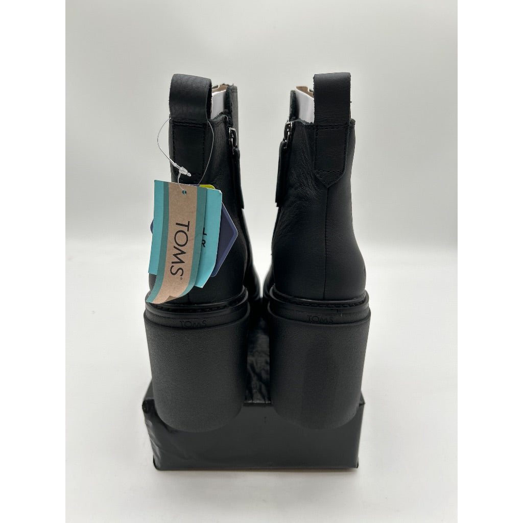 TOMS Women's Rya Round Toe Zippered Booties, Black - Size 10