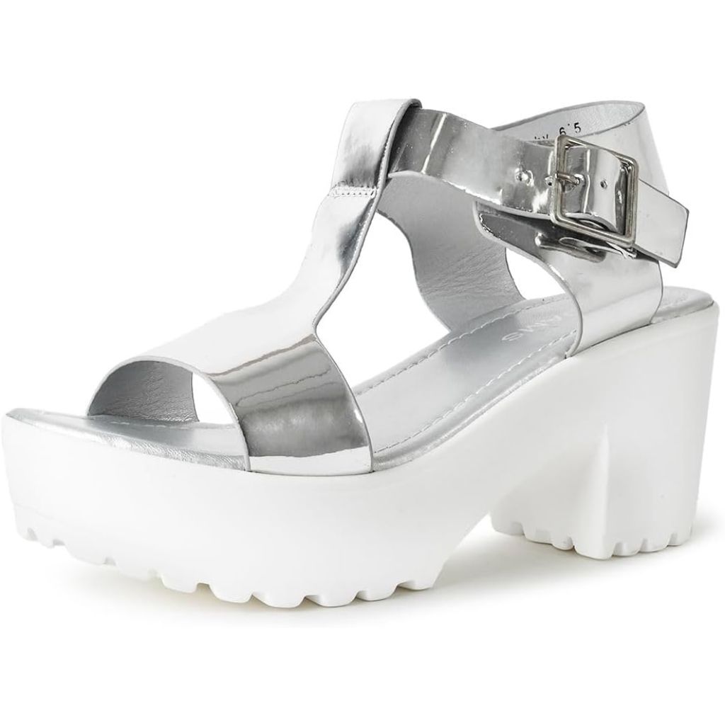 J. Adams Women's Corby Platform Heeled Sandals - Silver, Size 10