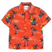 Marvel Spider-Man Toddler Boys' Allover Print Short Sleeve, Button Front Camp Shirt, Apricot, 2T
