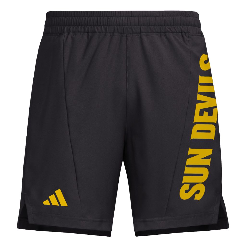 Adidas Men's D4T Woven Arizona State University Shorts, Black/Team Collegiate Gold/Arizona State University, Medium/5" Inseam