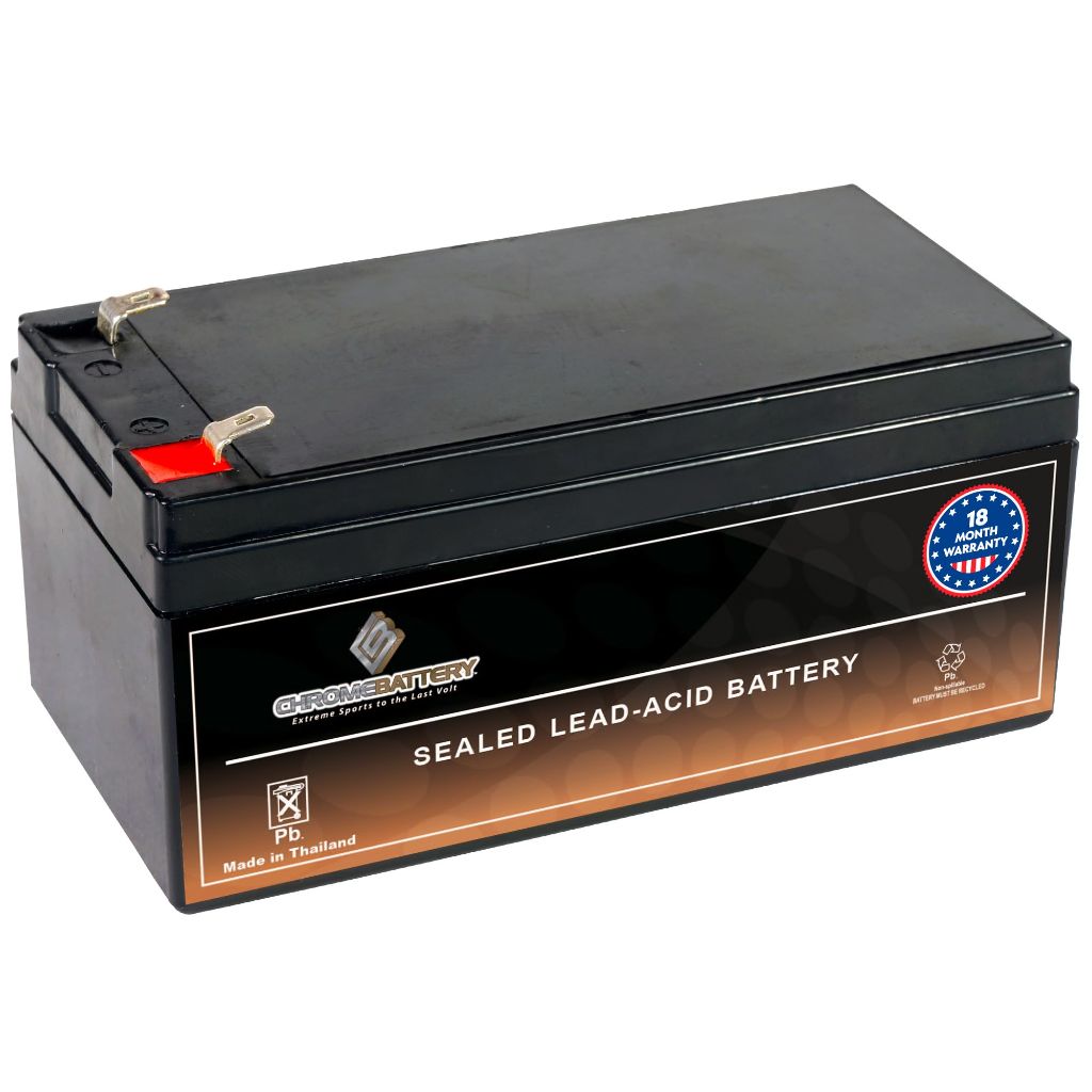 CB CHROMEBATTERY 12V 3.5Ah SLA Battery – F1 Spade Terminal – Rechargeable Backup Power for Alarm Systems, Scooters, Emergency Lights, Toys & More – Maintenance-Free Deep Cycle Design