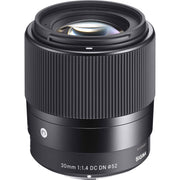 Sigma 30mm F1.4 Contemporary DC DN Lens for Sony E-Mount, Black