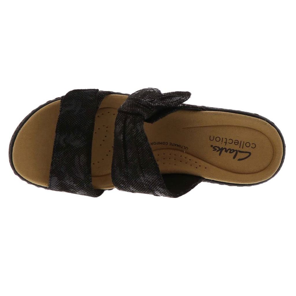Clarks Womens Merliah Charm Heeled Sandal, Black, 11 Narrow