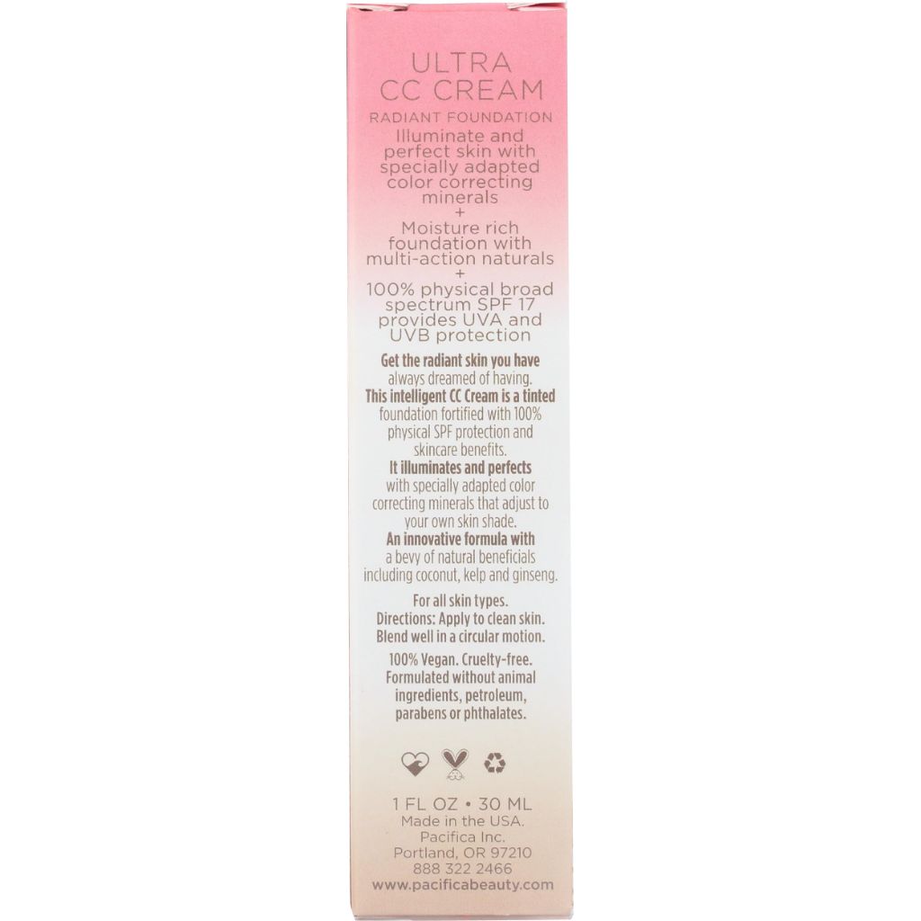 Pacifica, Foundation Warm Light Country Chef Cream, 1 Fl Oz