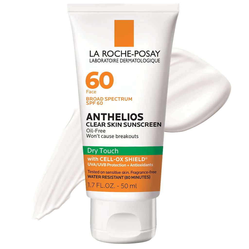 La Roche-Posay Anthelios Clear Skin Sunscreen Dry Touch SPF 60, Oil Free Sunscreen For Face, 1.7oz Travel Size