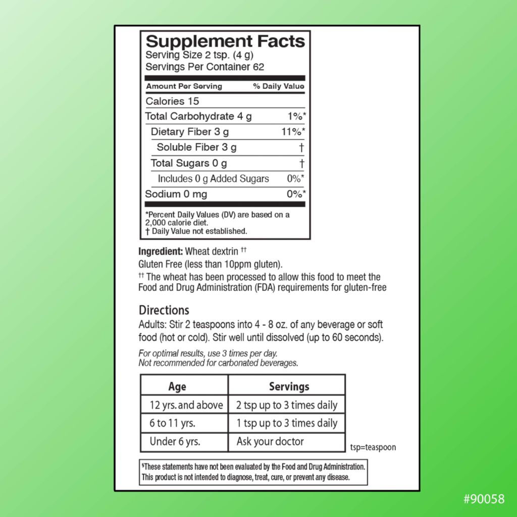 Quality Choice Clear Prebiotic Fiber Supplement Powder for Digestive Health - 62 Servings, 8.6 Ounces (248g)