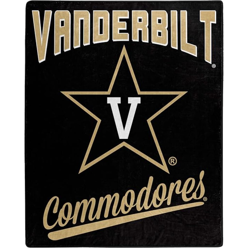 Northwest NCAA Vanderbilt Commodores Unisex-Adult Raschel Throw Blanket, 50" x 60", Signature
