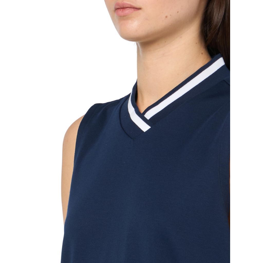 adidas Women's Go-To Sleeveless Polo Shirt - Collegiate Navy, Large
