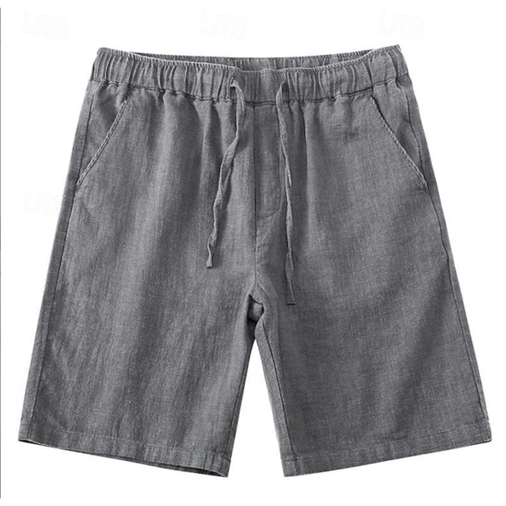 Coofandy Men's Casual Stretch Drawstring Linen Blend Chino Shorts, 9" Inseam - Dark Gray, XL