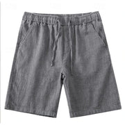 Coofandy Men's Casual Stretch Drawstring Linen Blend Chino Shorts, 9" Inseam - Dark Gray, XL
