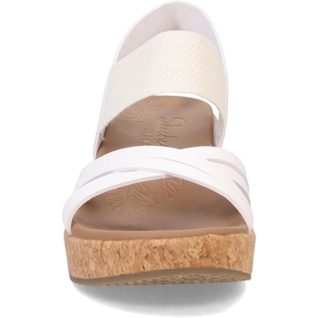 Skechers Women's Brystol Night Skies Wedge Sandals, White - Size 8.5
