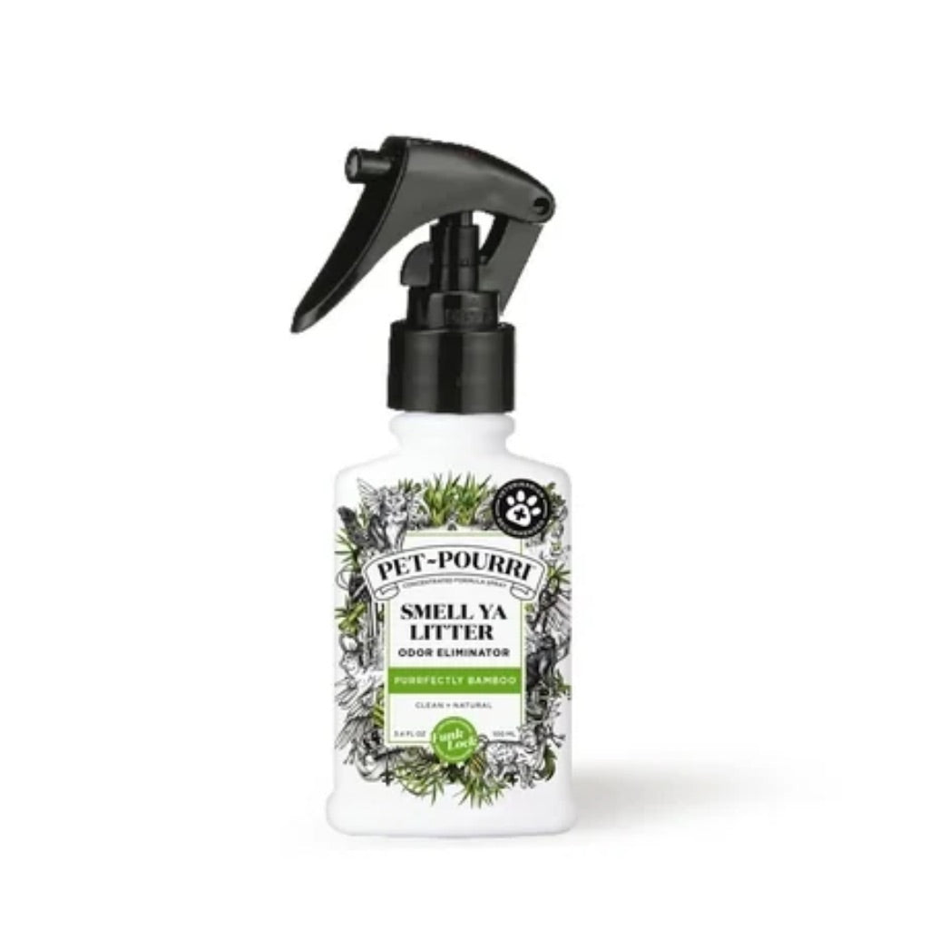 Pet-Pourri Smell Ya Litter Box Odor Freshener Spray  Purrfectly Bamboo  3.4 Fl Oz - Bamboo (Veterinarian Recommended)