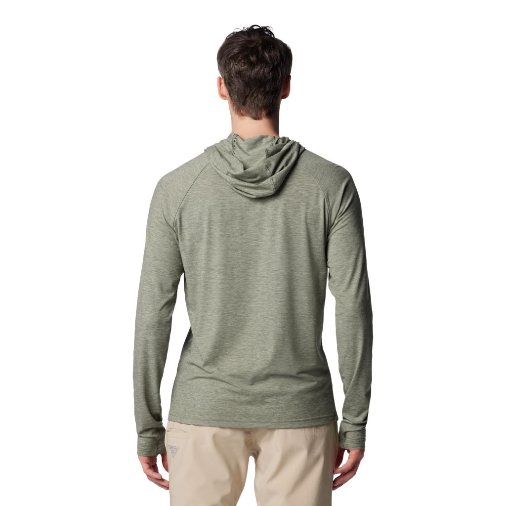 Columbia Men's PFG Uncharted Hoodie, Cypress Heather, 1X Big