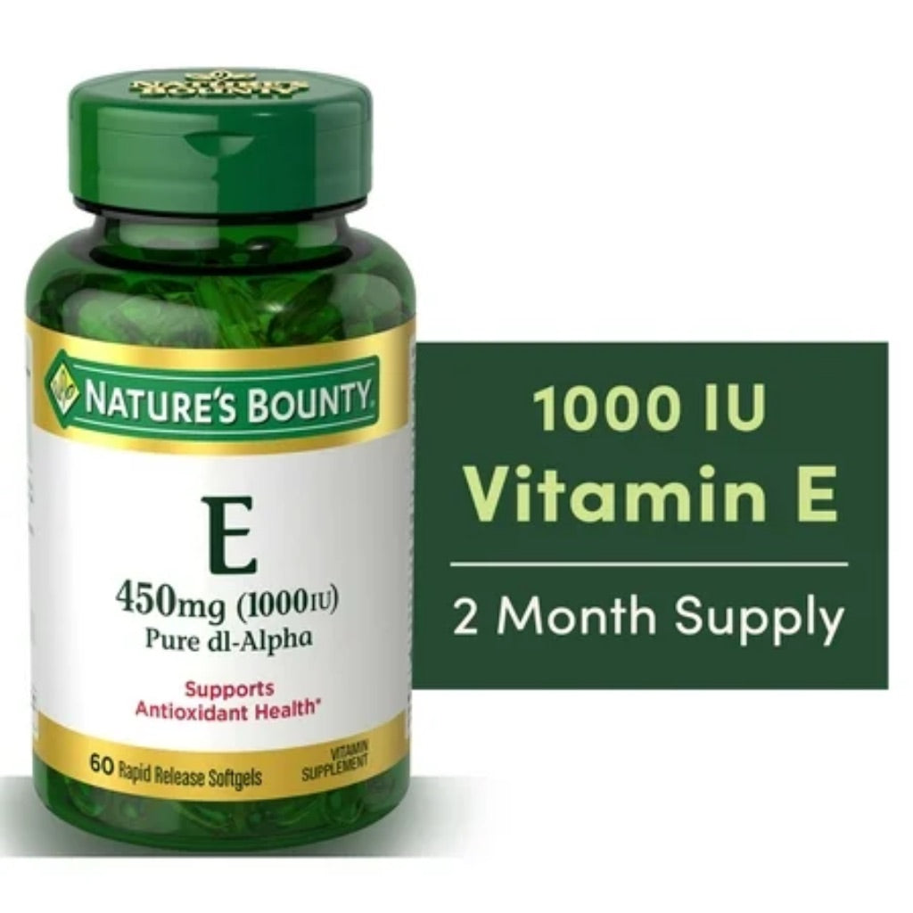 Nature s Bounty Vitamin E Pure dl-Alpha  1000 IU Softgels  60ct