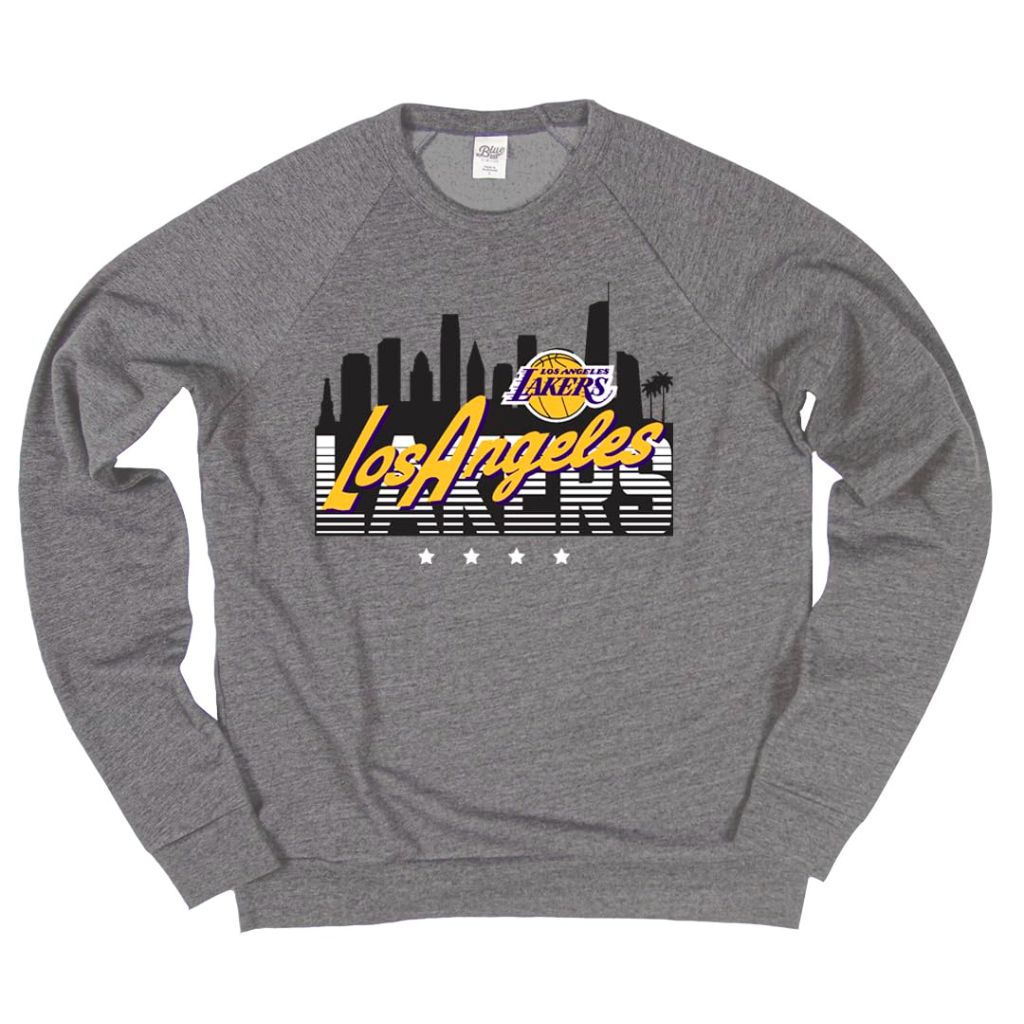 Los Angeles Lakers NBA Officially Licensed Tri-Blend Crewneck Sweatshirt Flyline, XX-Large