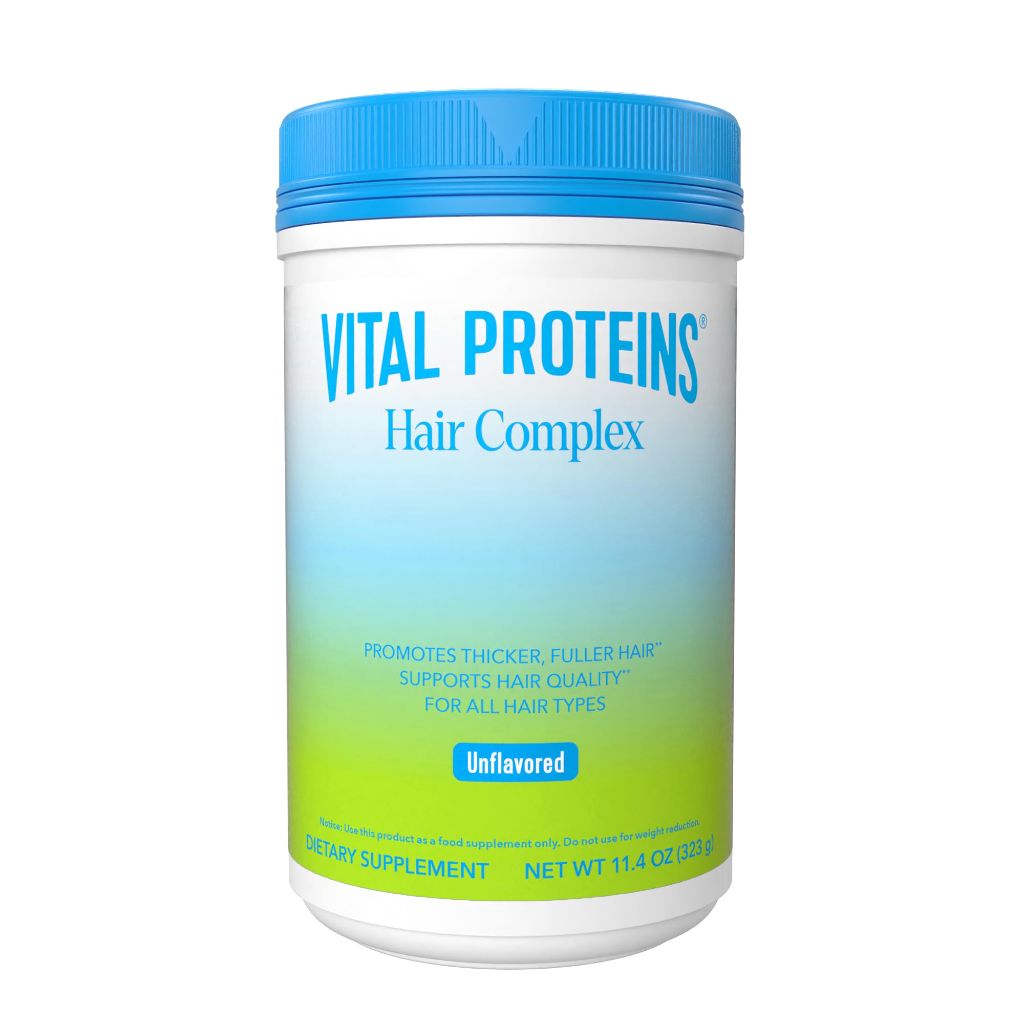 Vital Proteins Collagen Peptides + Biotin 10000mcg Hair Complex, Hair Growth Supplement - Unflavored Collagen for Women, 11.4oz