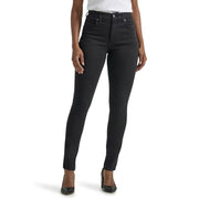 Lee Women's Petite Ultra Lux Comfort Flex Motion High Rise Skinny Jean, Black, 14 Short