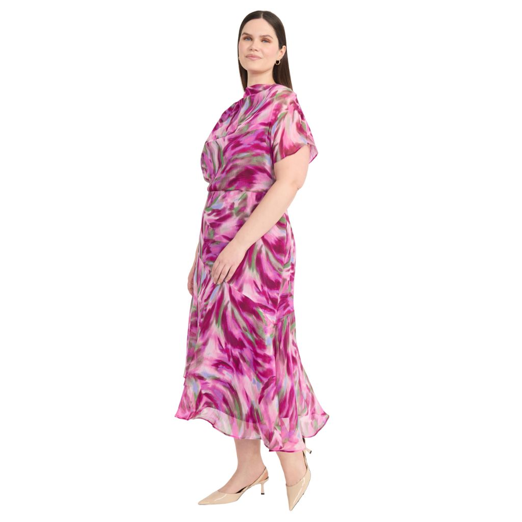 Maggy London Women's Semi Sheer Flutter Sleeve Cocktail Dress, Perri/Royal Purple - 14