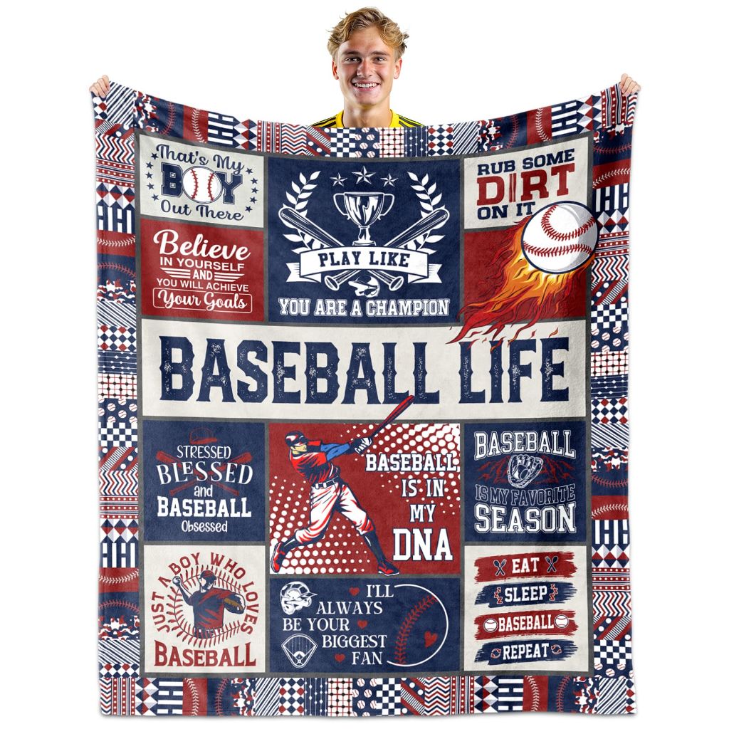 OAKZIUE Baseball Gifts for Boys, Baseball Blanket 60"X50", Softballs Gift for Boys 8-12, Baseballs Gifts Bulk for Team Boy Lover Player Fans for Christmas Birthday Thanksgiving