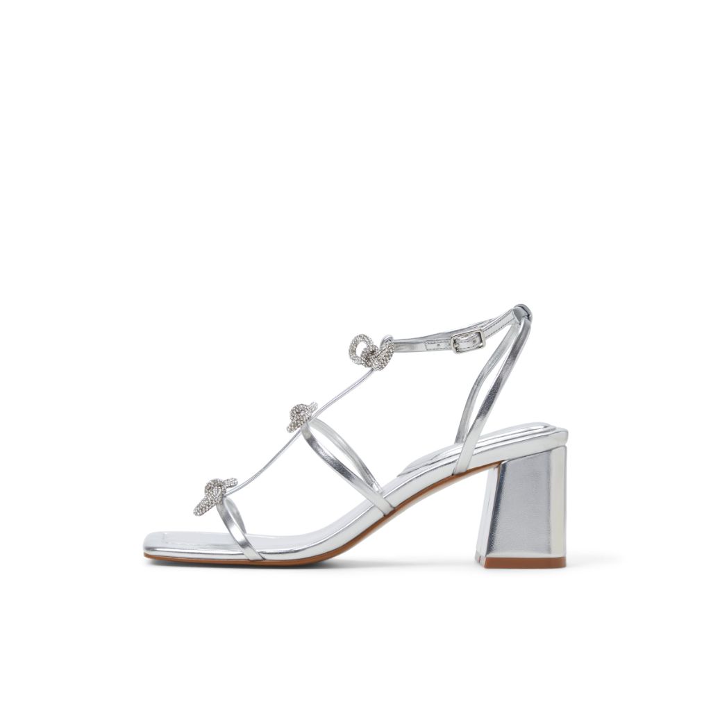 Aldo Women's Kaeli Heeled Sandals, Silver - size 7.5