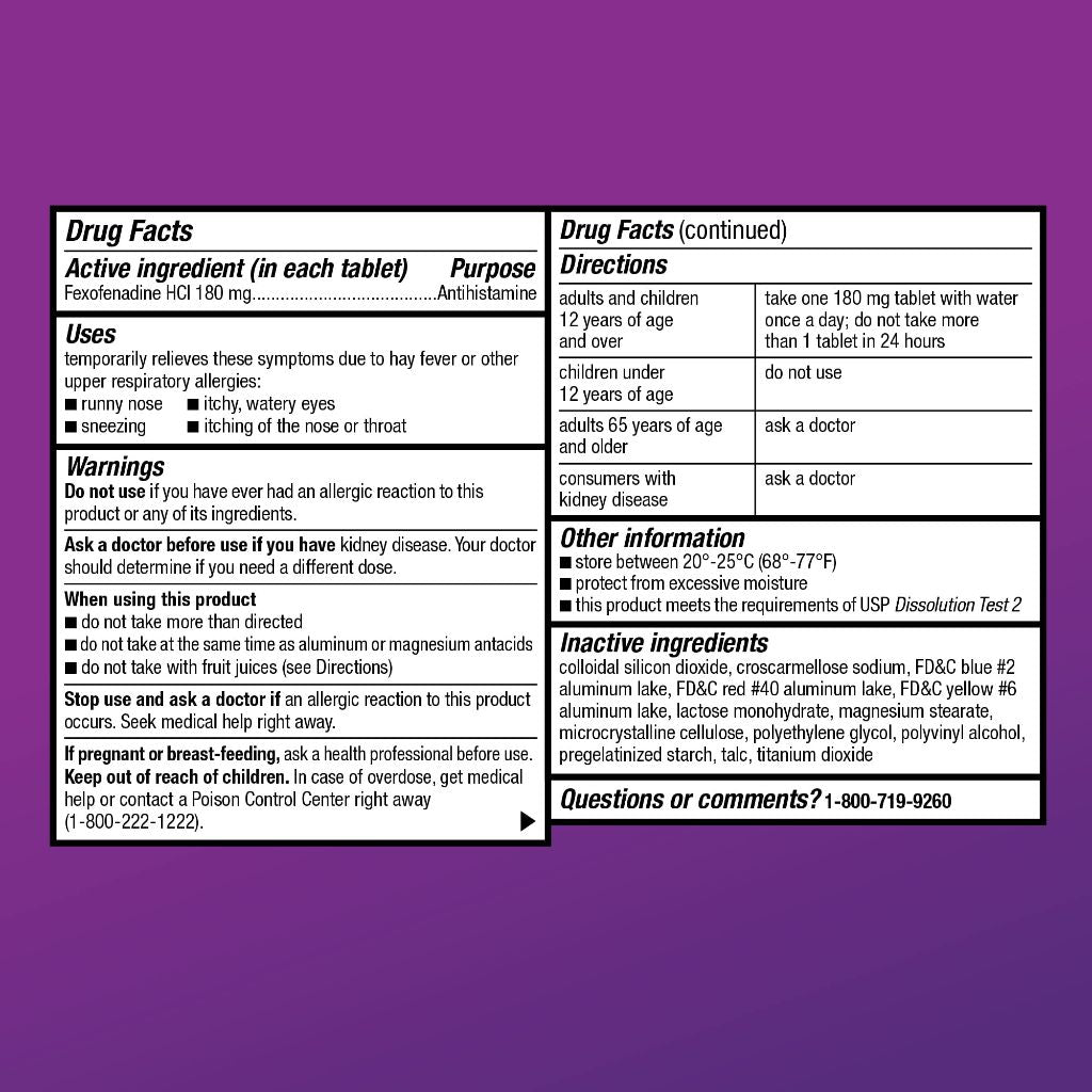 Amazon Basic Care All Day Allergy Relief, Fexofenadine Hydrochloride Tablets, 180 mg,  150 Count
