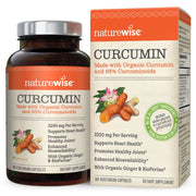 NatureWise Organic Turmeric Curcumin 2250mg, 180 Capsules