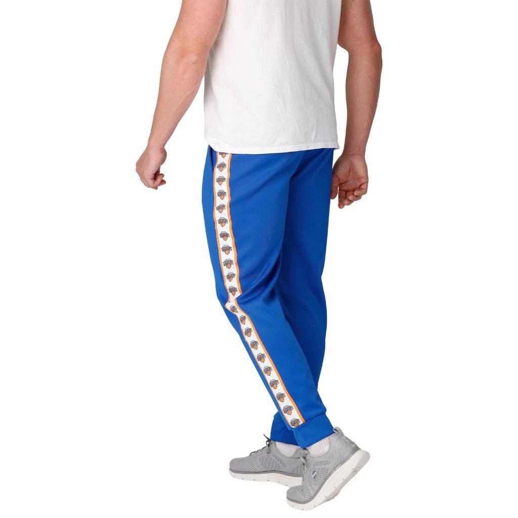 FOCO New York Knicks NBA Stripe Logo Track Suit Pants Men’s Sz L Blue